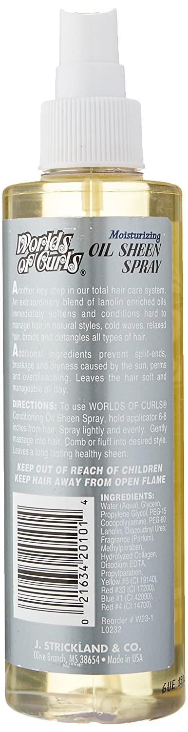 World of Curls Oil Sheen Spray 8 oz-X/Dry
