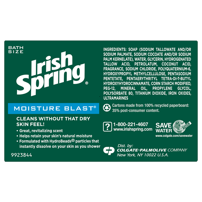 Irish Spring Soap Moisture Blast 3pk 3.75oz 