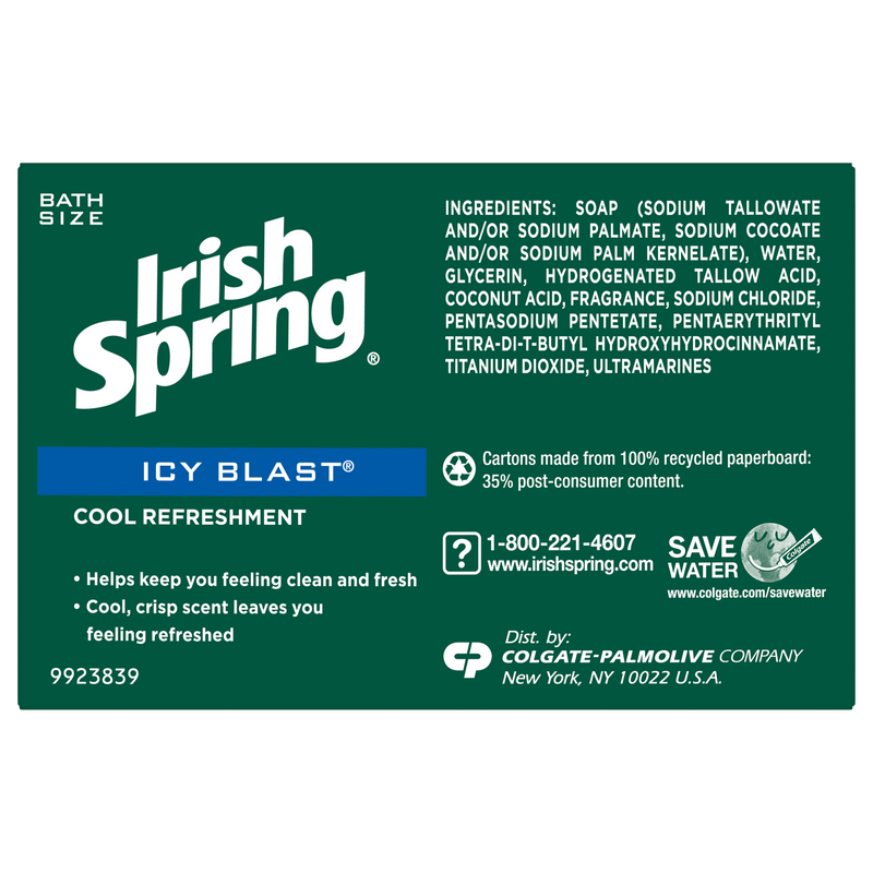Irish Spring Soap Icy Blast 3pk 3.75oz 