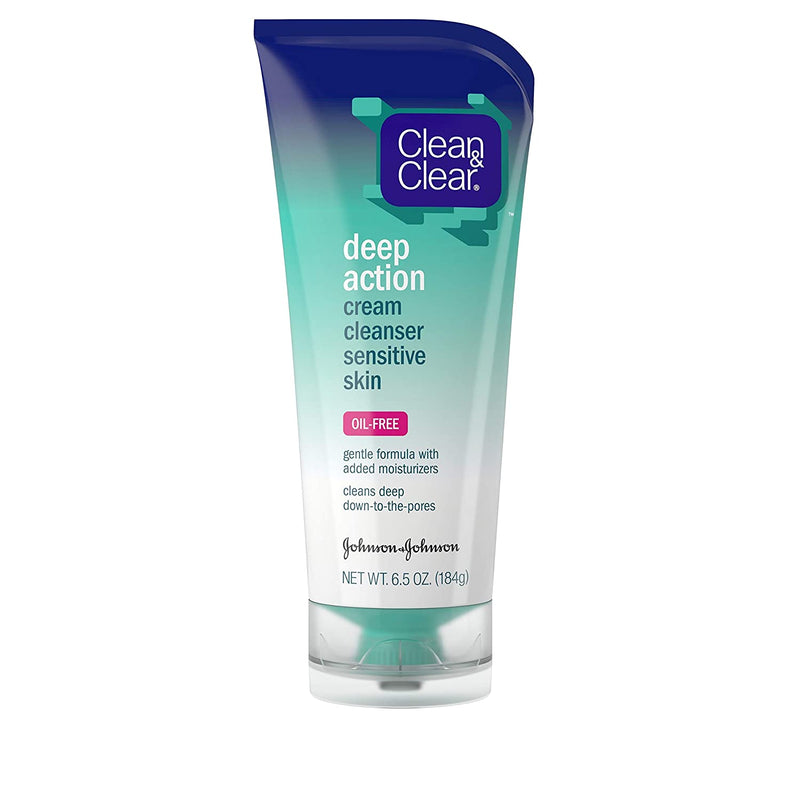 Clean & Clear Deep Action Cream Cleanser Sensitive Skin 6.5 oz
