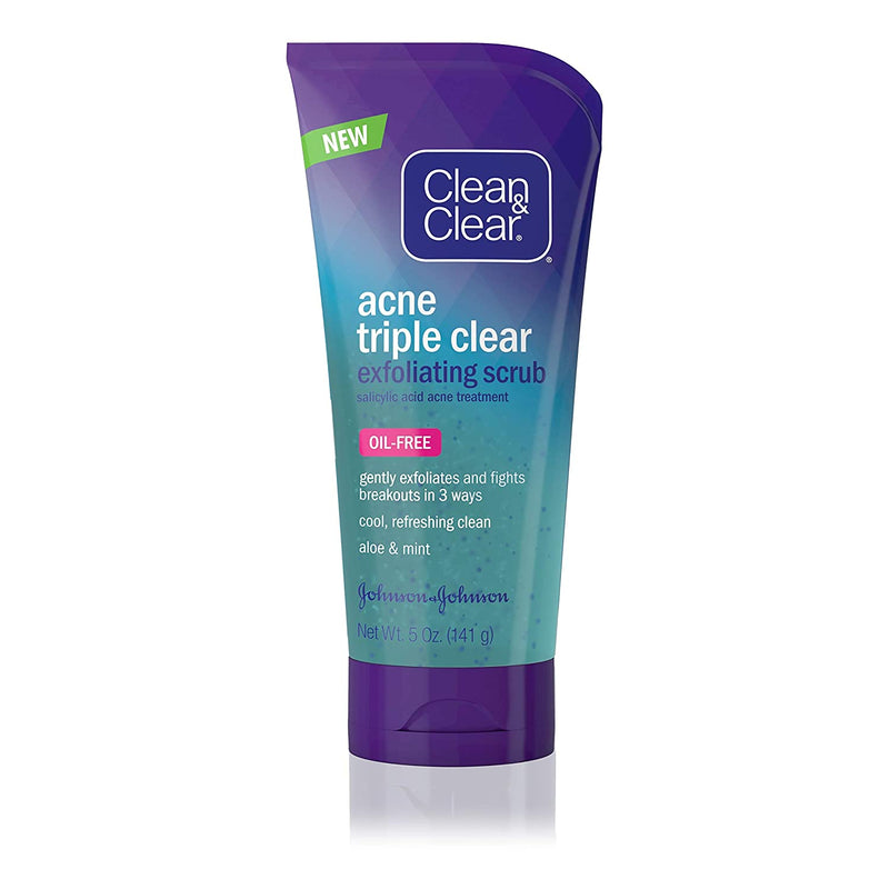 Clean & Clear Acne Triple Clear® Exfoliating Scrub Oil-Free 5 oz exp 10/2024