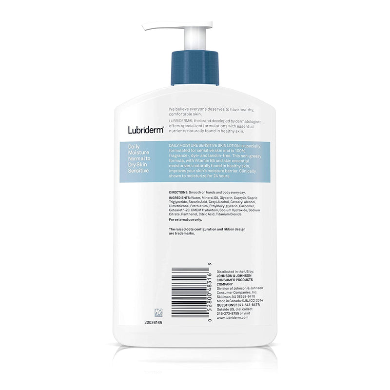 Lubriderm Daily Moist Lotion Normal to Dry Sensitive 16 oz 