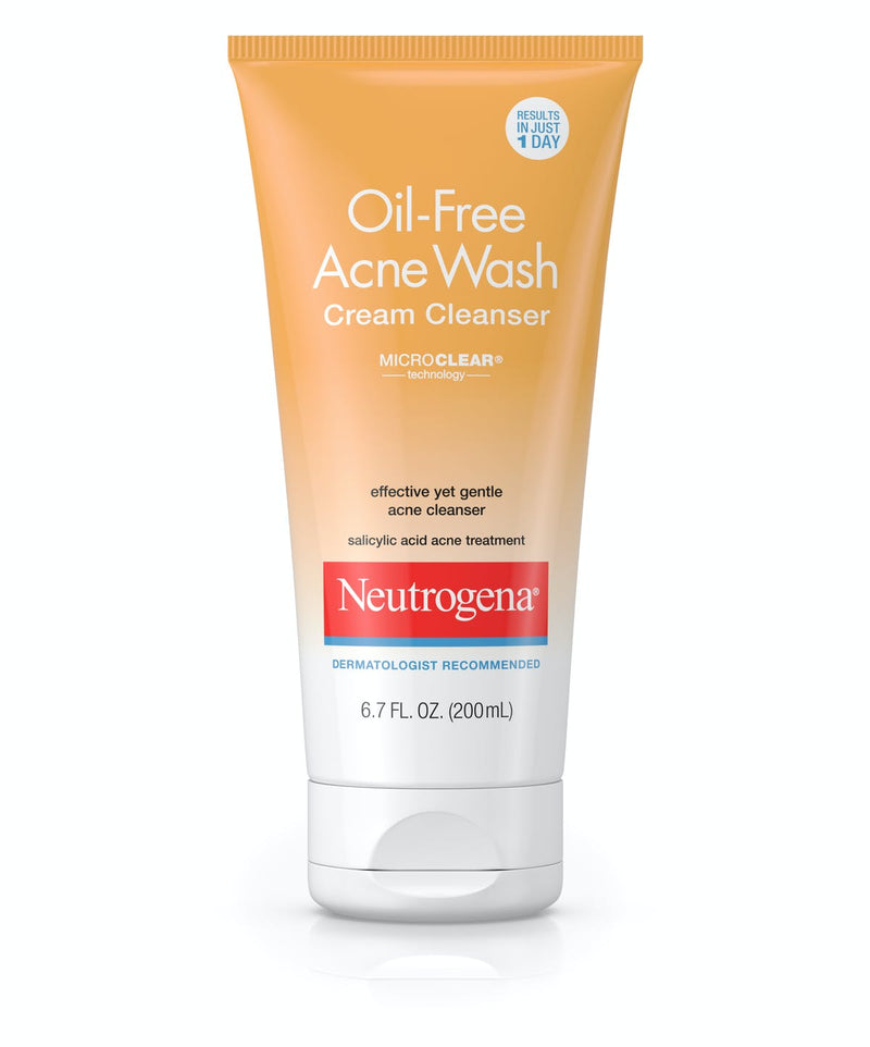 Neutrogena Oil Free Acne Wash Cream Cleanser 6.7 oz 