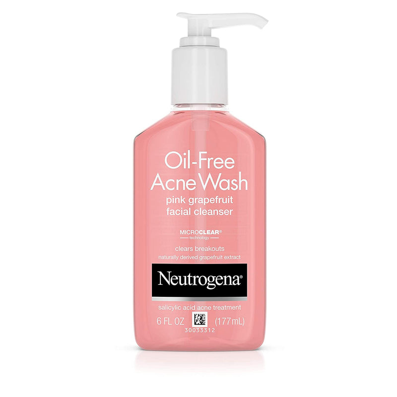 Neutrogena Oil Free Acne Wash Facial Cleanser Pink Grapefruit 6 oz 