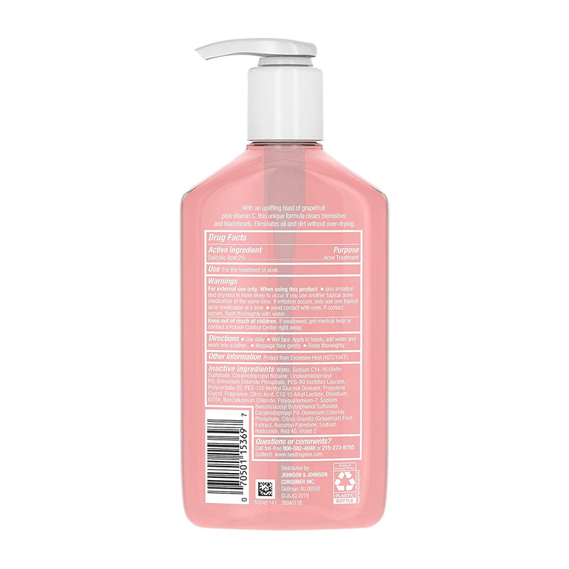 Neutrogena Oil Free Acne Wash Facial Cleansr Pink Grapefruit 9.1 oz 