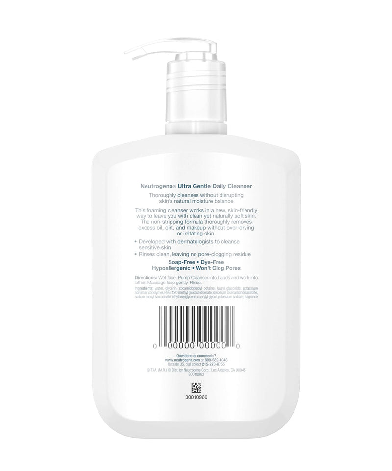 Neutrogena Ultra Gentle Daily Faoming Cleanser 12 oz 