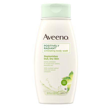 Aveeno Positively Radiant B/Wash Exfoliating F/Scent 18 oz