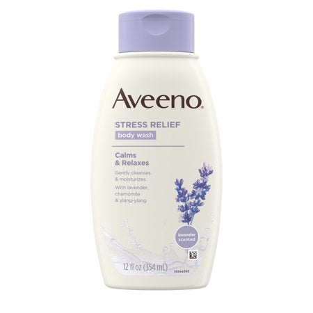 Aveeno Stress Relief B/Wash Lavender Scented 12 oz