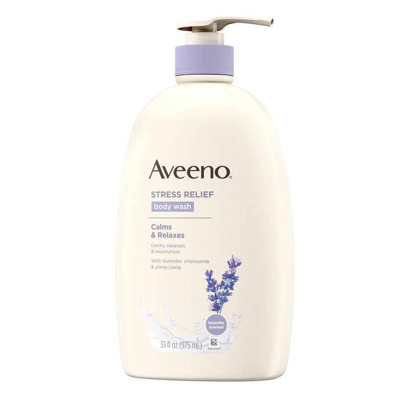 Aveeno Stress Relief B/Wash Lavender Scented 33 oz