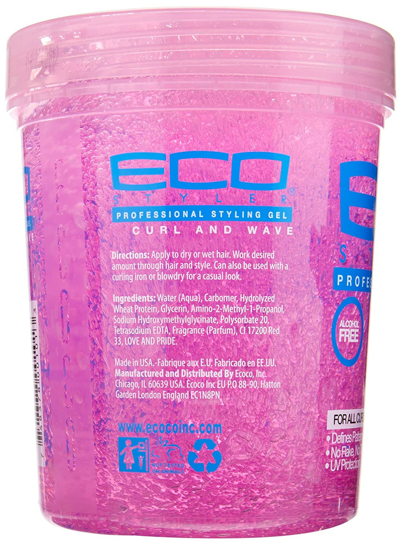 Ecoco Curl & Wave Styling Gel 32 oz- Pink