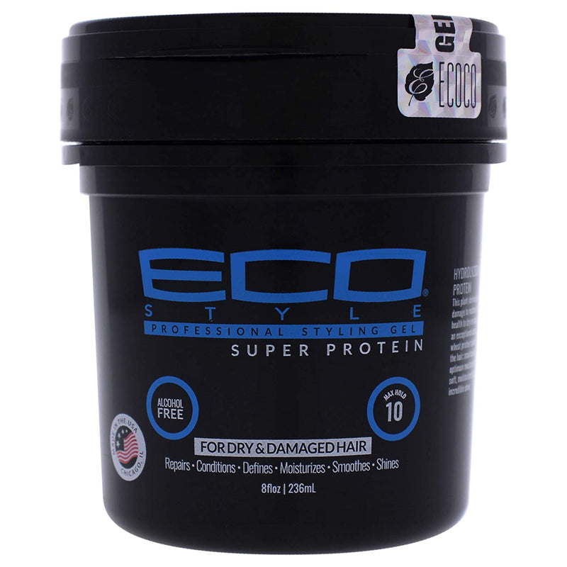 Ecoco Super Protein Styling Gel 8 oz - Black/Blue