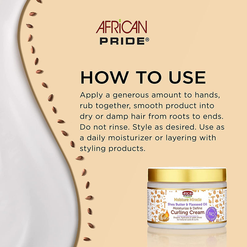 African Pride Moisture Miracle Shea & Flaxseed Oil Curling Cream 12oz
