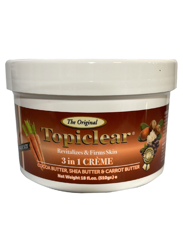 Topiclear 3 in 1 Creme Cocoa Butter, Shea Butter, Carrot Butter 18 oz / 510 g